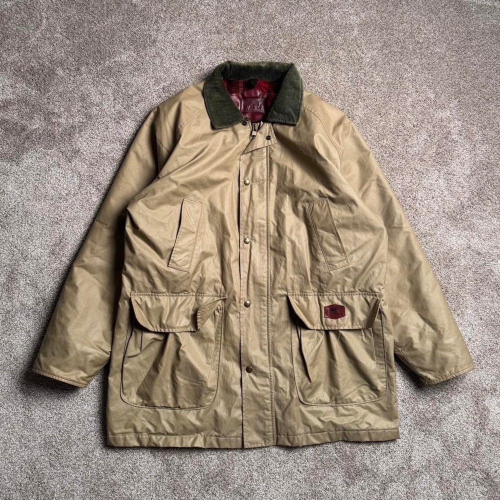VINTAGE BEIGE WOOLRICH WAXED FIELD JACKET